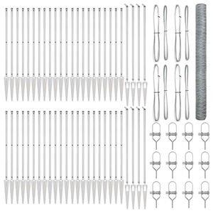 vidaXL Poste de Valla Plateado