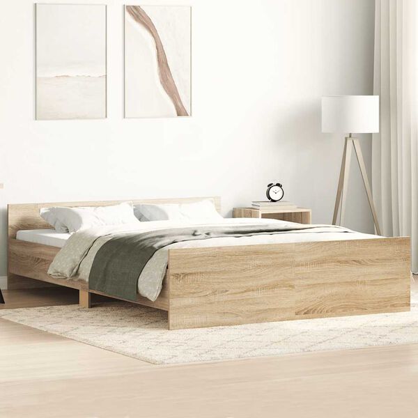 vidaXL Estructura de cama con cabecero piecero gris hormig&oacute;n 120x190cm