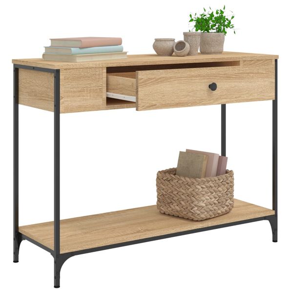 vidaXL Mesa consola madera de ingenier&iacute;a roble Sonoma 100x34,5x75 cm