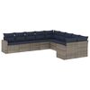 vidaXL Set de sof&aacute;s de jard&iacute;n 10 pzas con cojines rat&aacute;n sint&eacute;tico gris