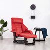 vidaXL Sill&oacute;n reclinable para TV con reposapi&eacute;s cuero sint&eacute;tico rojo