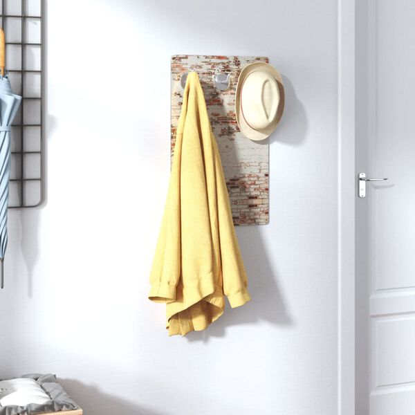 vidaXL Perchero de pared vidrio templado muro de ladrillos 40x25 cm