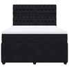 vidaXL Cama box spring con colch&oacute;n terciopelo negro 140x190 cm