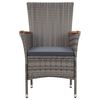vidaXL Set de comedor para jardín 5 pzas cojines ratán sintético gris