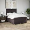 vidaXL Cama box spring con colch&oacute;n tela marr&oacute;n oscuro 140x200 cm