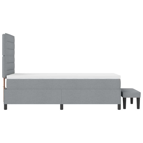 vidaXL Cama tipo Box Spring con colch&oacute;n Gris Claro 80 x 200 cm tela
