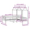 vidaXL Set de sof&aacute; cama con banco y techo madera pino blanco 80x200 cm