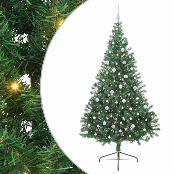vidaXL &Aacute;rbol de Navidad Artificial Preiluminado Verde 240 cm PVC