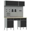vidaXL Conjunto de armarios de trabajo con caj&oacute;n Manual 8 pcs Negro