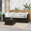 vidaXL Set muebles de jardín 4 piezas y cojines ratán sintético marrón