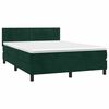 vidaXL Cama box spring con colch&oacute;n terciopelo verde oscuro 140x190 cm