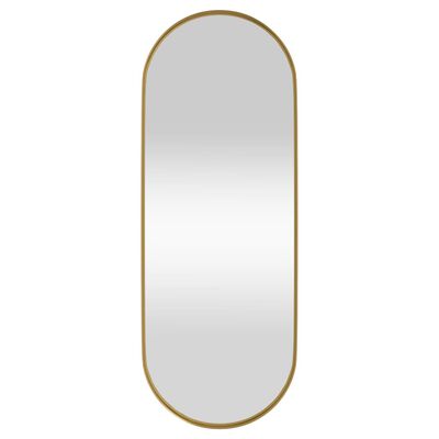 vidaXL Espejo de pared ovalado dorado 15x40 cm