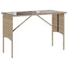 vidaXL Set comedor de jard&iacute;n 3 pzas con cojines rat&aacute;n sint&eacute;tico beige