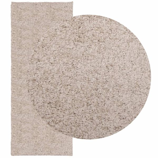 vidaXL Alfombra peluda de pelo largo moderna PAMPLONA beige 80x200 cm