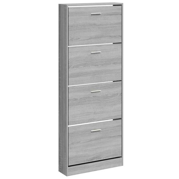 vidaXL Mueble zapatero madera contrachapada gris Sonoma 59x17x150 cm