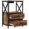 vidaXL Armario de Noche con caj&oacute;n 2 pcs Roble ahumado 40 x 31 x 60 cm