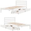 vidaXL Estructura de cama sin colch&oacute;n madera maciza blanca 90x190 cm