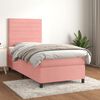 vidaXL Cama box spring con colch&oacute;n terciopelo rosa 90x200 cm