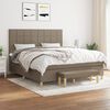 vidaXL Cama box spring con colch&oacute;n tela gris taupe 180x200 cm