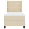 vidaXL Cama tipo Box Spring con colch&oacute;n Crema 90 x 200 cm tela