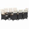 vidaXL Conjunto de Comedor de Jard&iacute;n 9 uds. Negro rat&aacute;n sint&eacute;tico