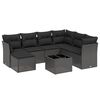 vidaXL Set de sof&aacute;s de jard&iacute;n 8 piezas y cojines rat&aacute;n sint&eacute;tico negro