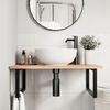 vidaXL Estante de lavabo de pared de acero y madera maciza de roble