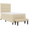 vidaXL Cama tipo Box Spring con cabecera Crema 100 x 200 cm tela