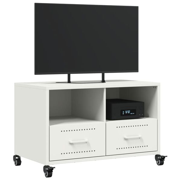 vidaXL Mueble de TV acero blanco 68x39x43,5 cm