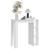 vidaXL Mesa bar con estante madera contrachapada blanco 102x50x103,5cm