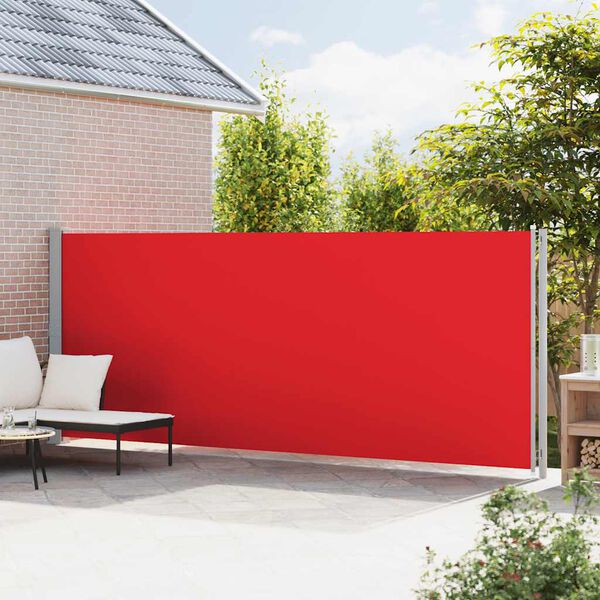 vidaXL Toldo lateral retr&aacute;ctil de jard&iacute;n rojo 180x600 cm