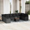 vidaXL Conjunto de sofá de jardín 11 pcs Negro