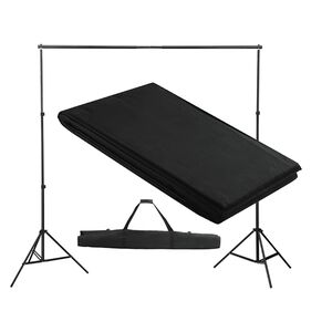 vidaXL Sistema de soporte de tel&oacute;n fondo 300x300 cm negro