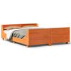 vidaXL Estructura de cama sin colch&oacute;n madera maciza marr&oacute;n 135x190 cm