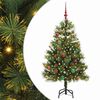 vidaXL Árbol de Navidad artificial con ramas plegables y conos 150 cm