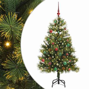 vidaXL Árbol de Navidad artificial con ramas plegables y conos 150 cm