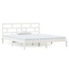 vidaXL Estructura de cama doble de madera maciza blanco 135x190 cm
