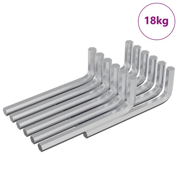 vidaXL Llave hexagonal 1800 pcs Plateado 32 x 86 mm Acero