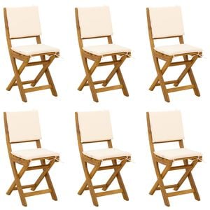 vidaXL Sillas Bistro de Exterior 6 uds. Blanco Crema