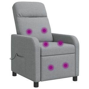 vidaXL Silla de masajes reclinable Gris Claro Tela
