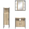 vidaXL Juego de muebles de ba&ntilde;o 3 pcs Marr&oacute;n Madera contrachapada