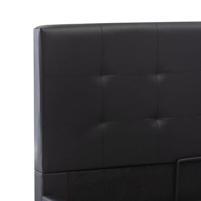 vidaXL Cama canapé hidráulica cuero sintético negra 140x200 cm