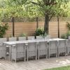 vidaXL Conjunto de Comedor de Jardín 15 pcs Gris Claro Ratan Polt