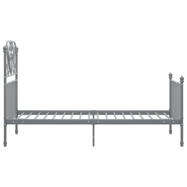 vidaXL Estructura de cama sin colch&oacute;n metal gris 100x200 cm
