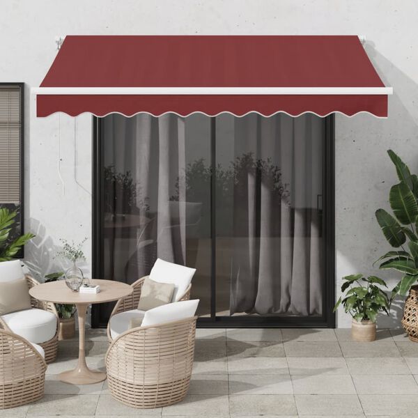 vidaXL Toldo retráctil manual burdeos 300x250 cm