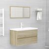vidaXL Juego de muebles de ba&ntilde;o madera de ingenier&iacute;a roble Sonoma