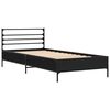 vidaXL Estructura de cama madera de ingenier&iacute;a y metal negro 90x200 cm