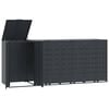 vidaXL Cobertizo para 4 cubos de basura acero antracita 276x79x117 cm