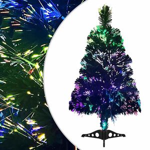 vidaXL &Aacute;rbol de Navidad artificial fibra &oacute;ptica verde 64 cm