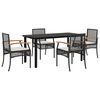 vidaXL Set de muebles jard&iacute;n 5 pzas con cojines rat&aacute;n sint&eacute;tico negro